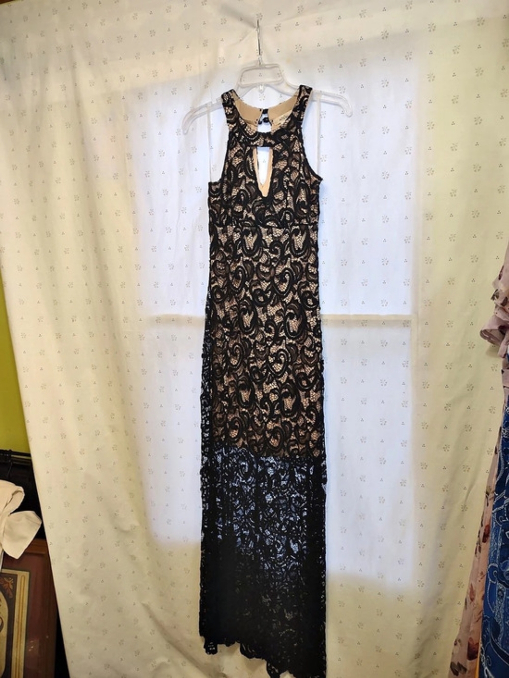 Wild Daisy Floral Lace Maxi Dress Brown Size Medium Like New
